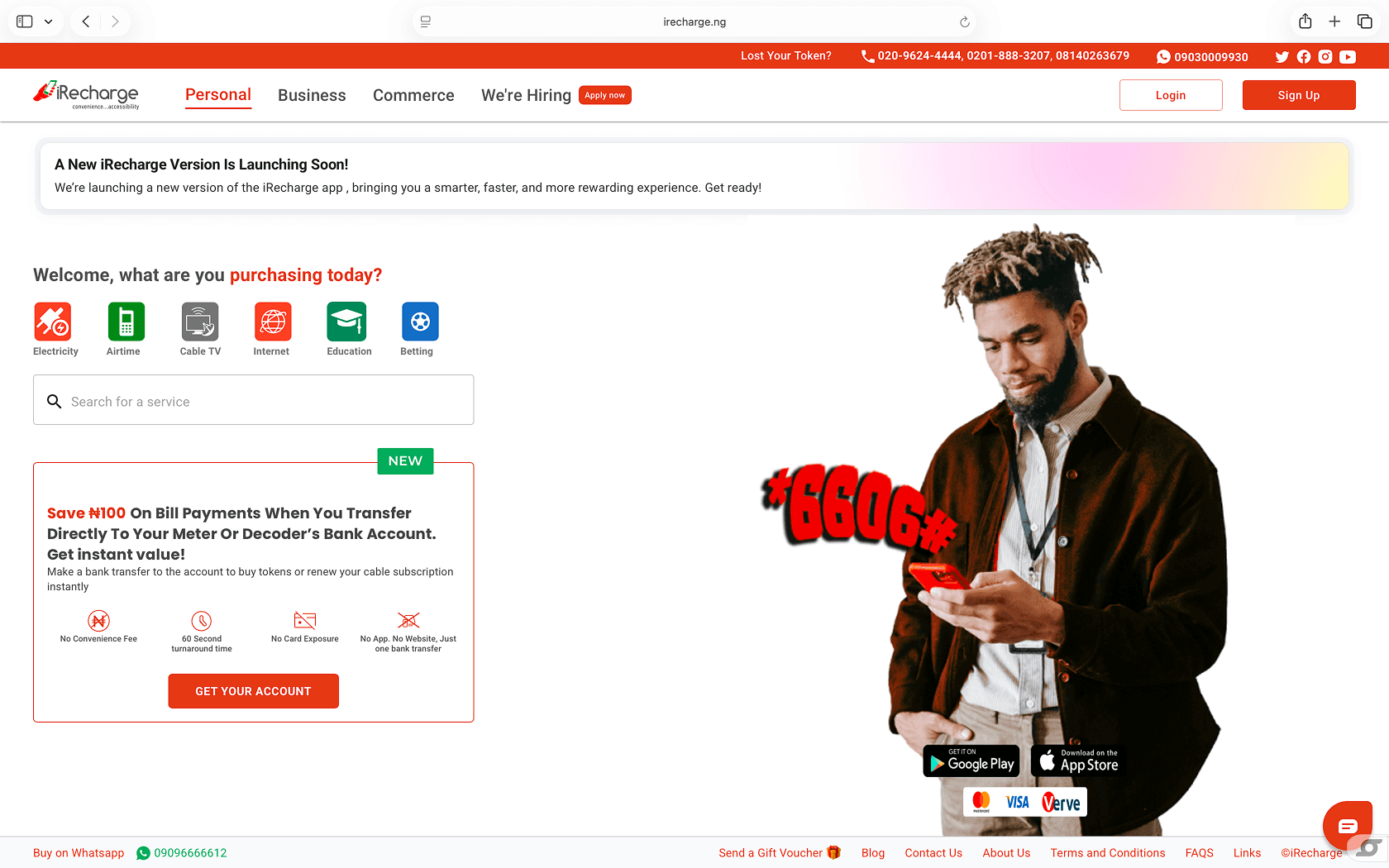 iRecharge Web Application screenshot