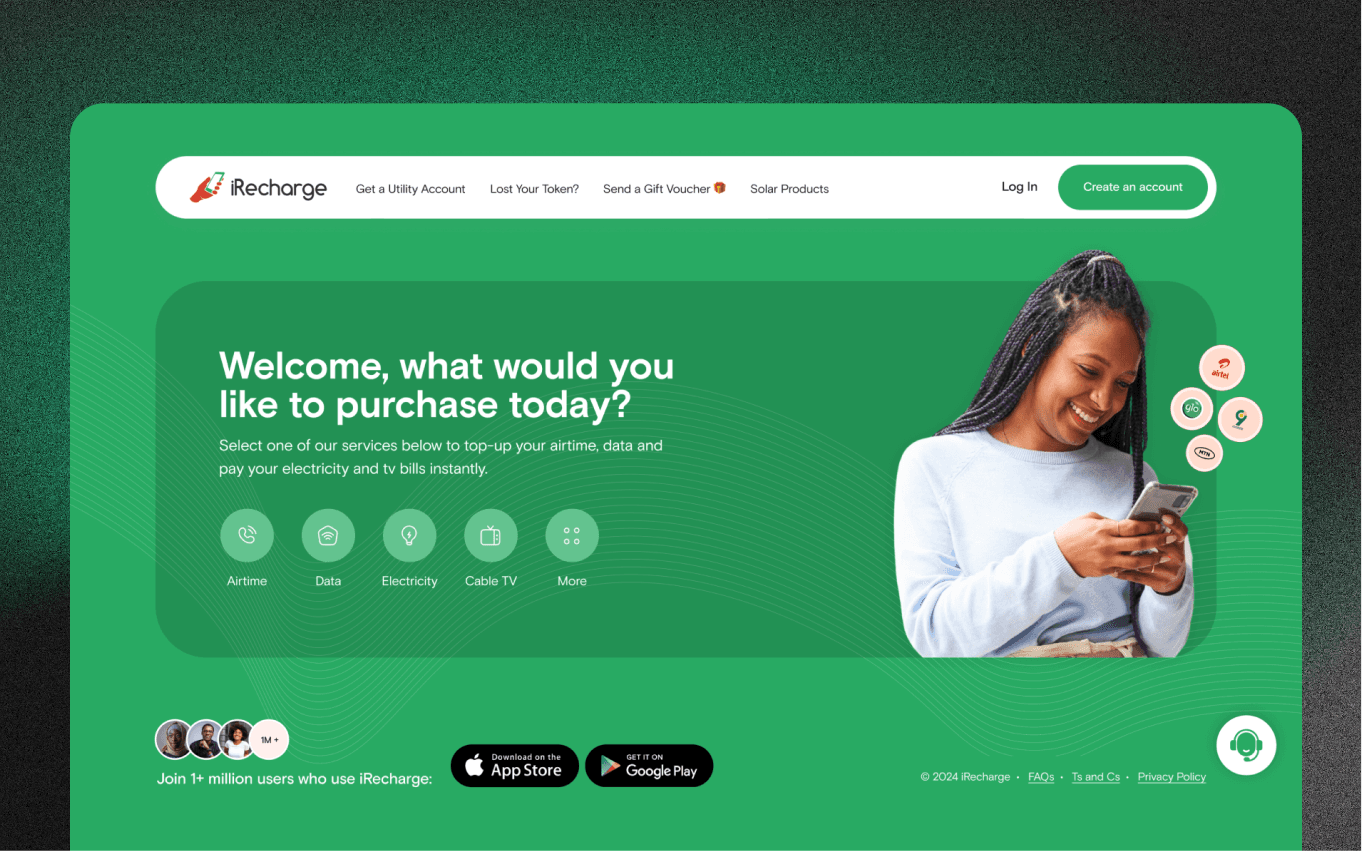Led the Redesign of iRecharge Bill Payments Dashboard for Thousands of Active Businesses screenshot