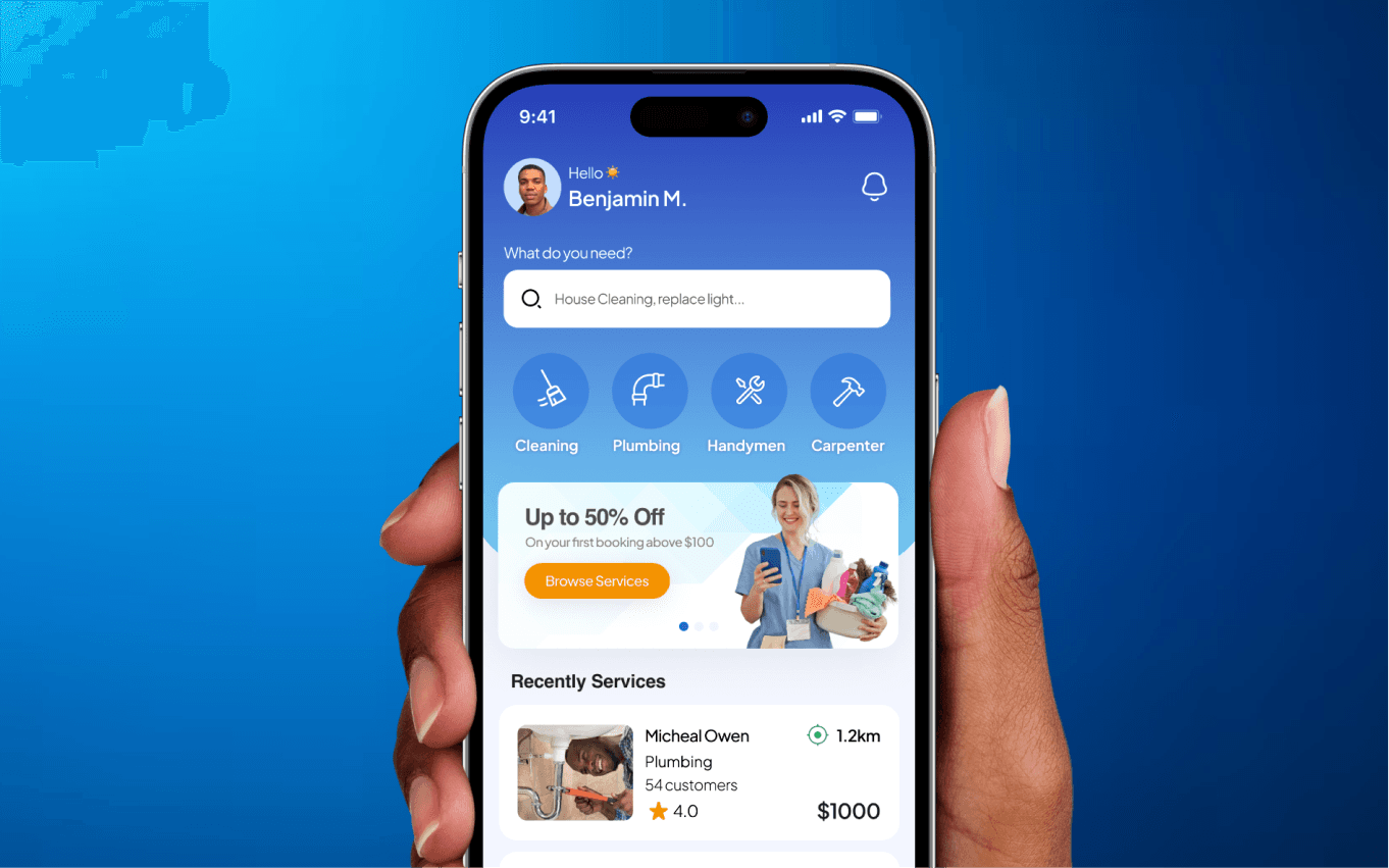 Sewa Service Providers Marketplace & Freelance Mobile Application screenshot